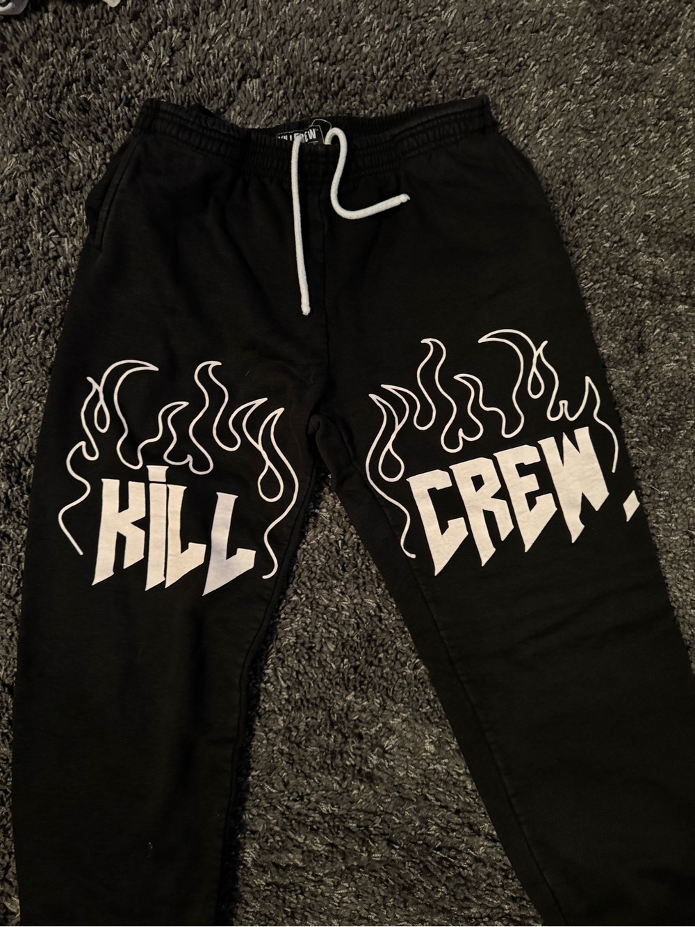 Black Graphic 'Kill Crew' Sweatpants